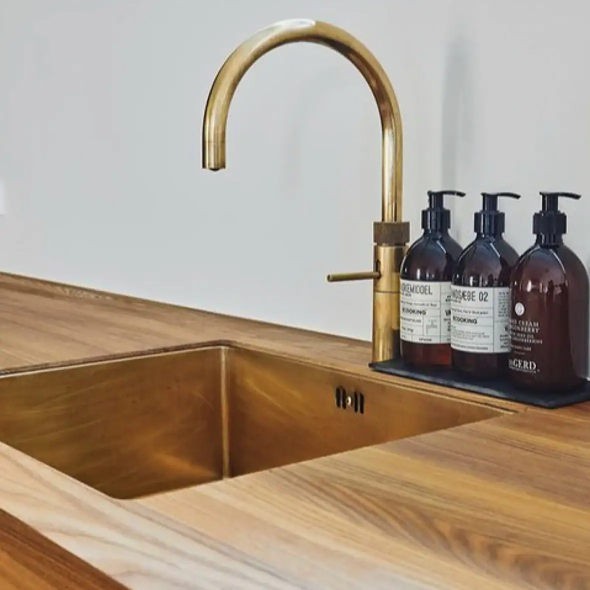 Spekva gold and wooden worktop
